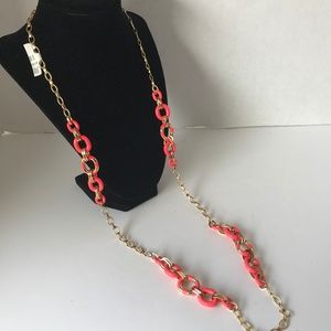 KATE SPADE  ORANGE  & GOLD TONE  CHAIN NECKLACE